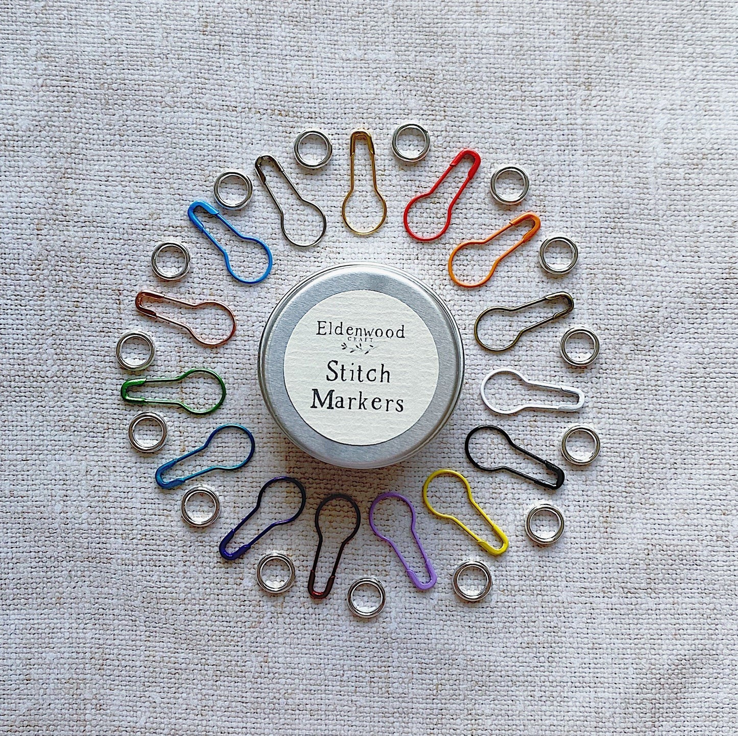 Tin of really useful stitch markers Eldenwood Craft 