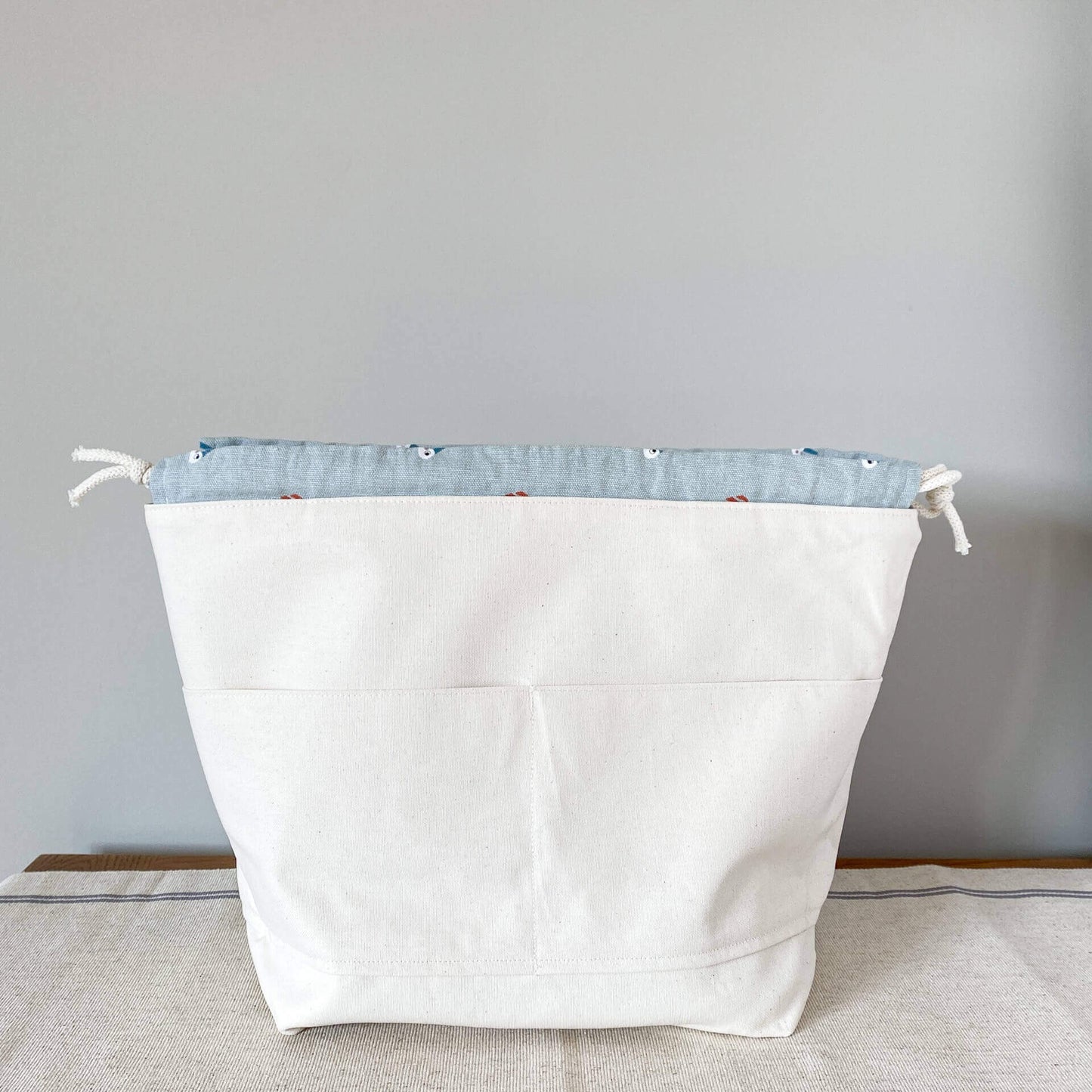 XL drawstring knitting project bag - Gardenia