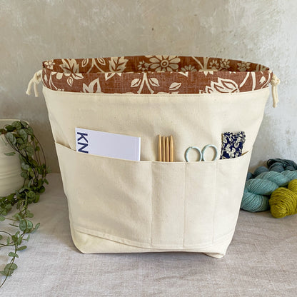 Large Knitting Project Bag - Woodland Friends