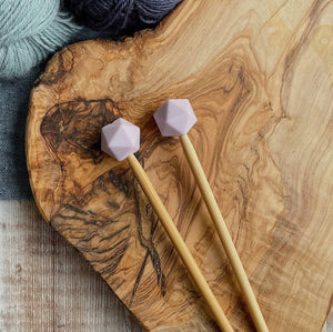 Silicone needle protectors in lilac