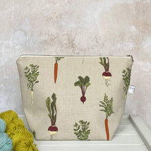 Load image into Gallery viewer, Midi zipped knitting project bag - Root Veg